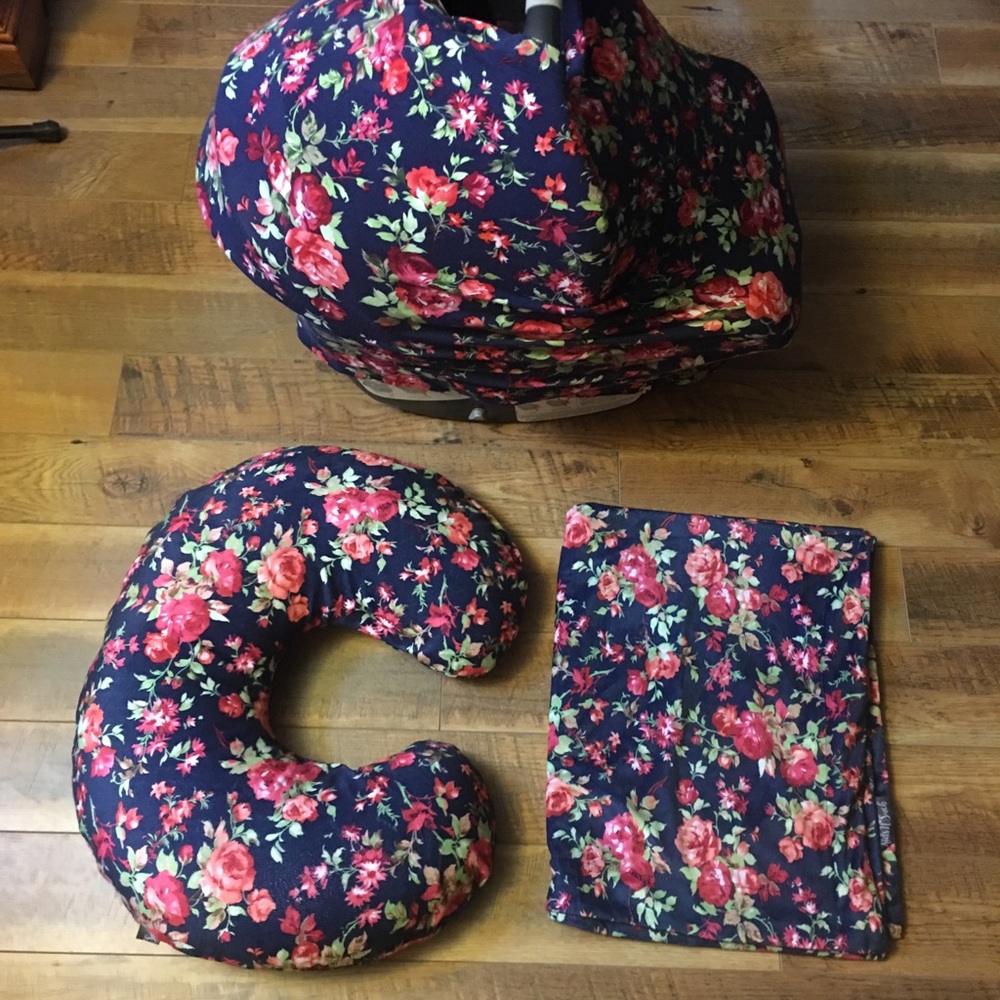 Floral blanket/ boppy billow bundle